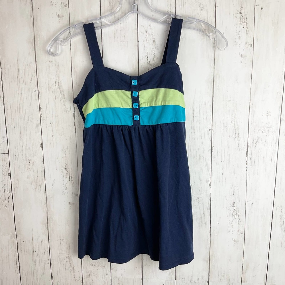 Limited TOO Navy Flowly Tank Shirt Striped 12
